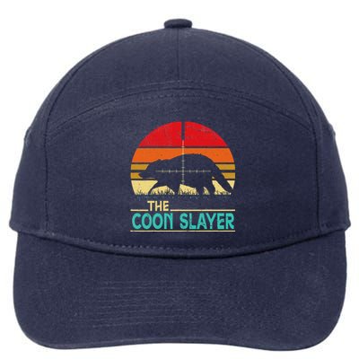 Vintage Sunset Retro Style Coon Hunting Coon Slayer Gift  7-Panel Snapback Hat