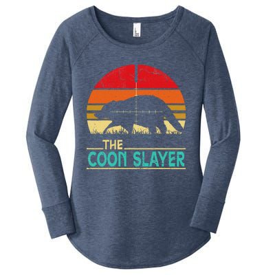 Vintage Sunset Retro Style Coon Hunting Coon Slayer Gift  Women's Perfect Tri Tunic Long Sleeve Shirt