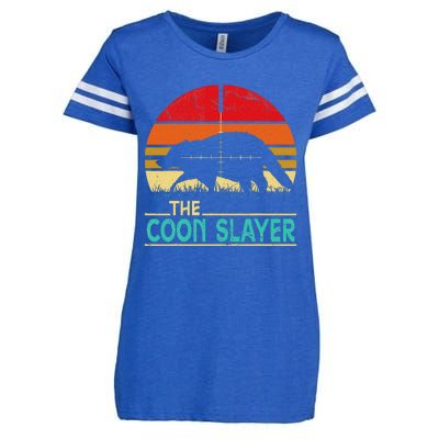 Vintage Sunset Retro Style Coon Hunting Coon Slayer Gift  Enza Ladies Jersey Football T-Shirt