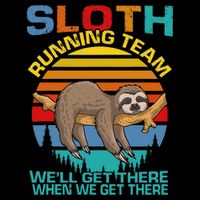 Vintage Sloth Running Team WeLl Get There Funny Sloth Flat Bill Trucker Hat