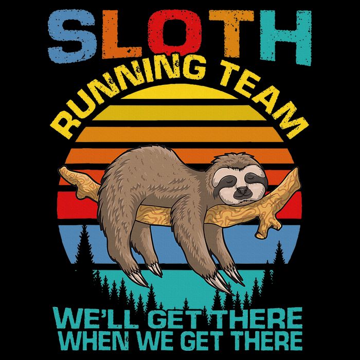 Vintage Sloth Running Team WeLl Get There Funny Sloth Mousepad