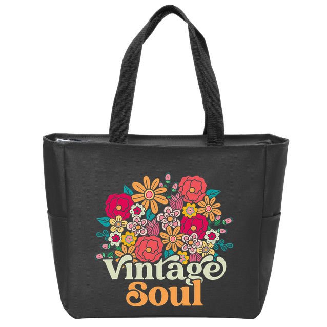 Vintage Soul Retro 70s 80s 90s Old School Zip Tote Bag