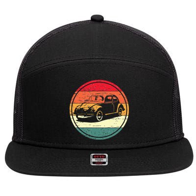 Vintage Sun Retro Sunset Tuning Beetle Car Vintage Car 7 Panel Mesh Trucker Snapback Hat