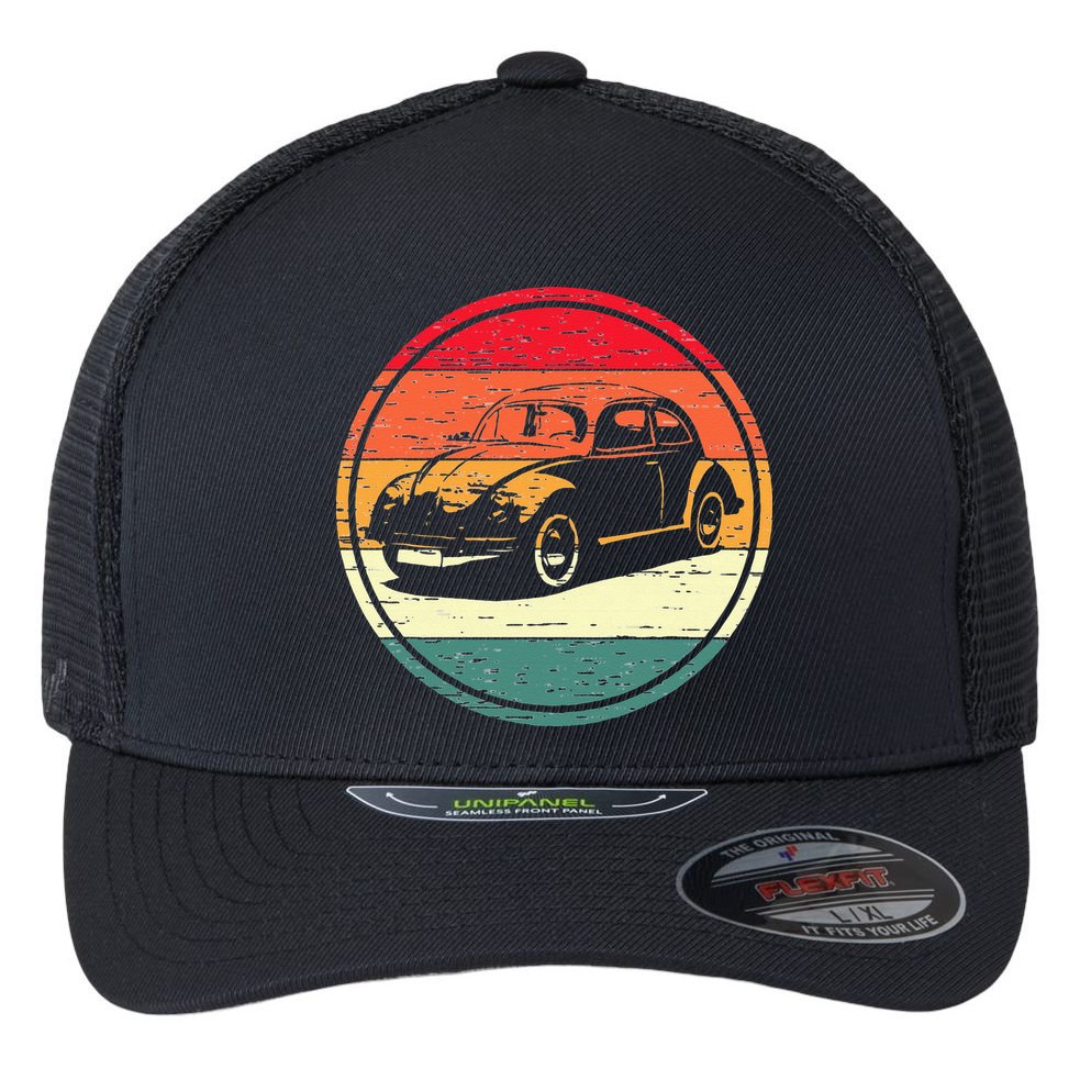 Vintage Sun Retro Sunset Tuning Beetle Car Vintage Car Flexfit Unipanel Trucker Cap