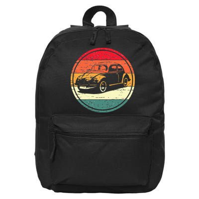 Vintage Sun Retro Sunset Tuning Beetle Car Vintage Car 16 in Basic Backpack