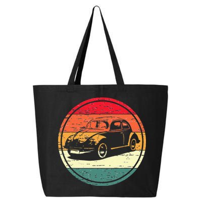 Vintage Sun Retro Sunset Tuning Beetle Car Vintage Car 25L Jumbo Tote