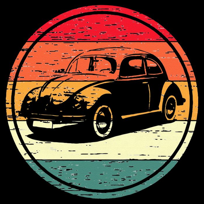 Vintage Sun Retro Sunset Tuning Beetle Car Vintage Car Baby Bodysuit