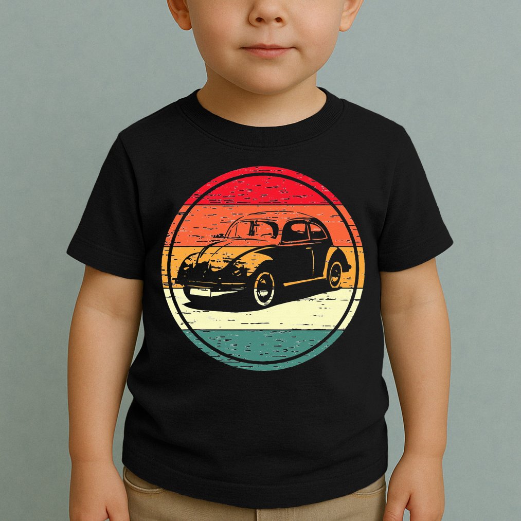 Vintage Sun Retro Sunset Tuning Beetle Car Vintage Car Toddler T-Shirt