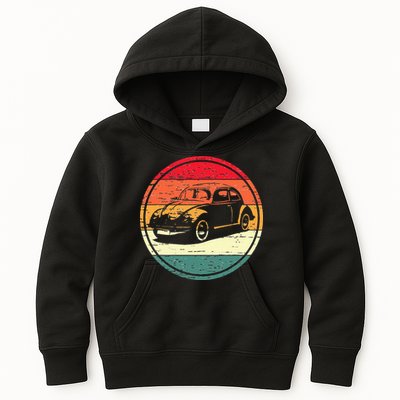 Vintage Sun Retro Sunset Tuning Beetle Car Vintage Car Kids Hoodie