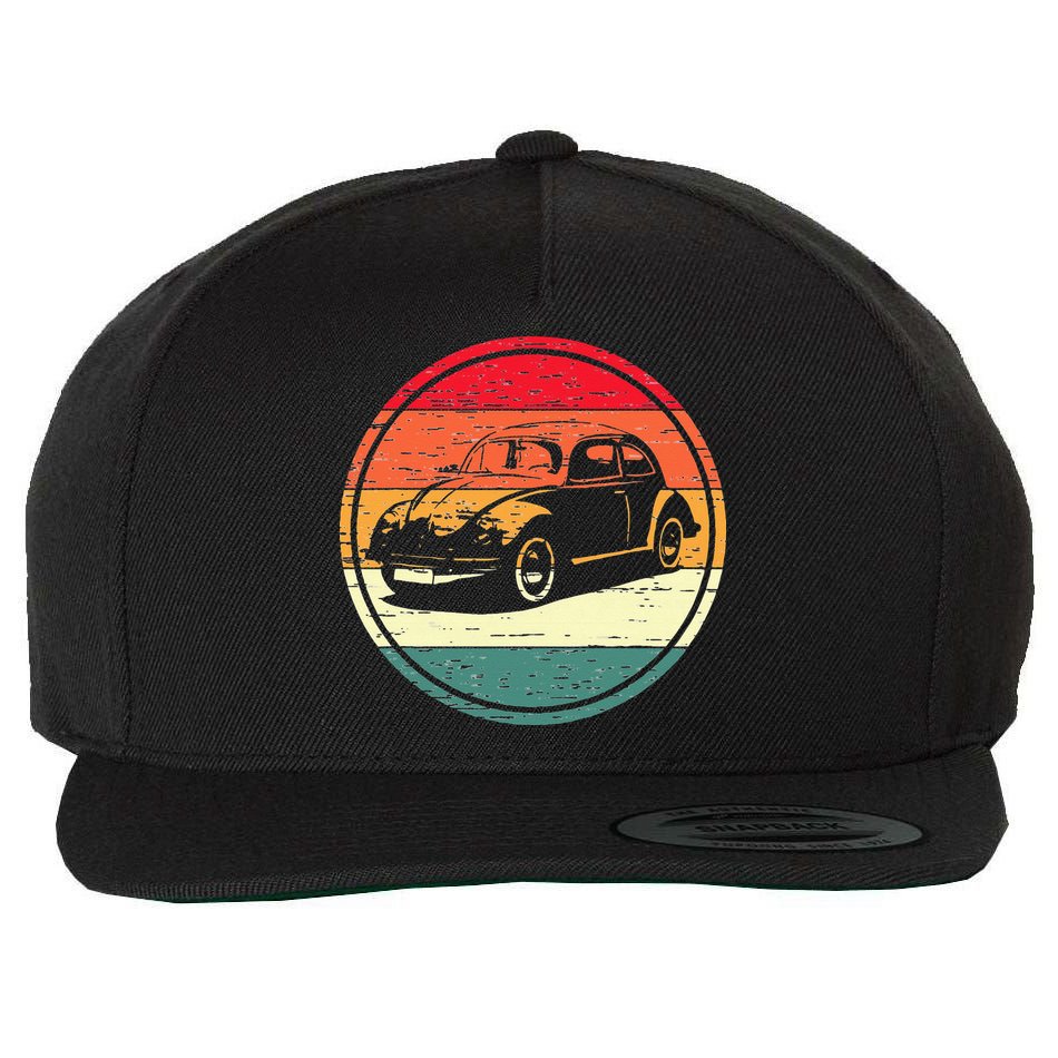 Vintage Sun Retro Sunset Tuning Beetle Car Vintage Car Wool Snapback Cap