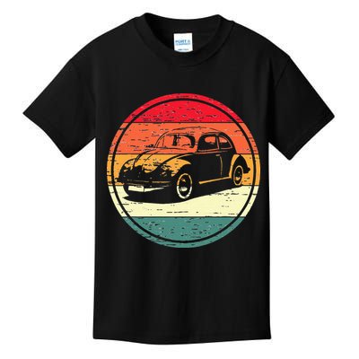 Vintage Sun Retro Sunset Tuning Beetle Car Vintage Car Kids T-Shirt
