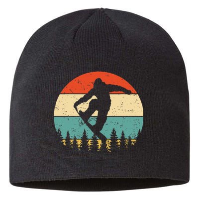 Vintage Snowboarding Retro Snowboard Sustainable Beanie