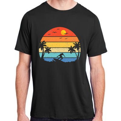 Vintage Surfer Retro Surfing Beach Surf Adult ChromaSoft Performance T-Shirt