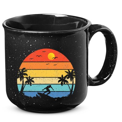 Vintage Surfer Retro Surfing Beach Surf 15oz Campfire Ceramic Mug