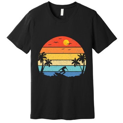 Vintage Surfer Retro Surfing Beach Surf Premium T-Shirt