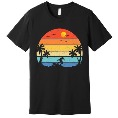 Vintage Surfer Retro Surfing Beach Surf Premium T-Shirt