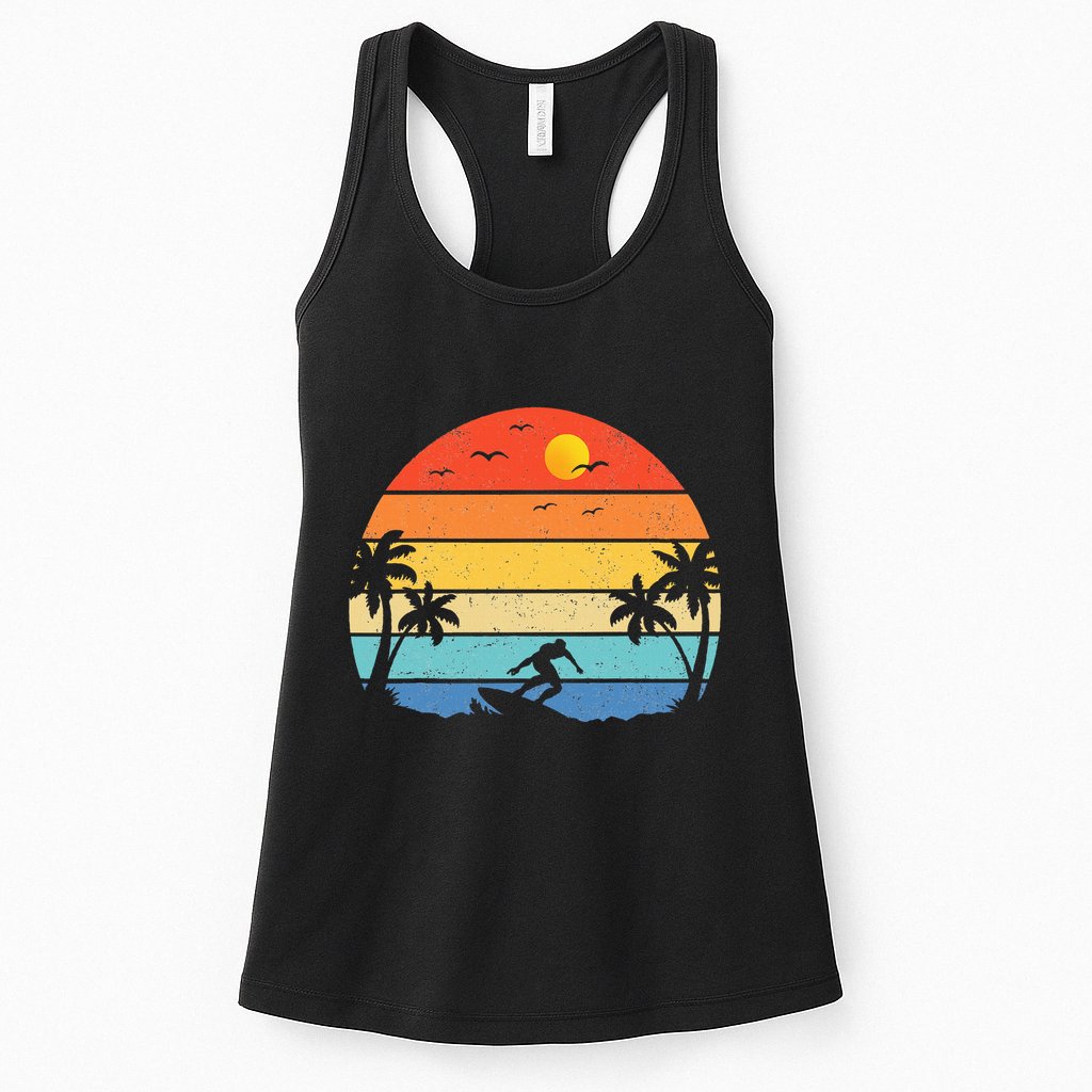 Vintage Surfer Retro Surfing Beach Surf Womens Tank Top