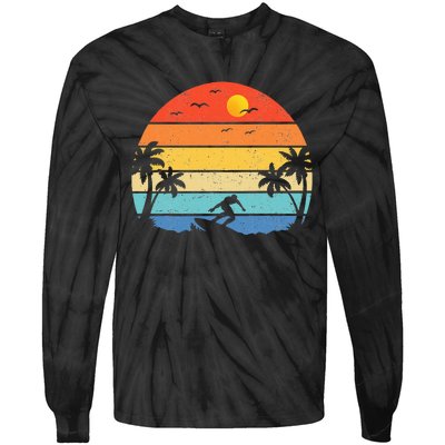 Vintage Surfer Retro Surfing Beach Surf Tie-Dye Long Sleeve Shirt