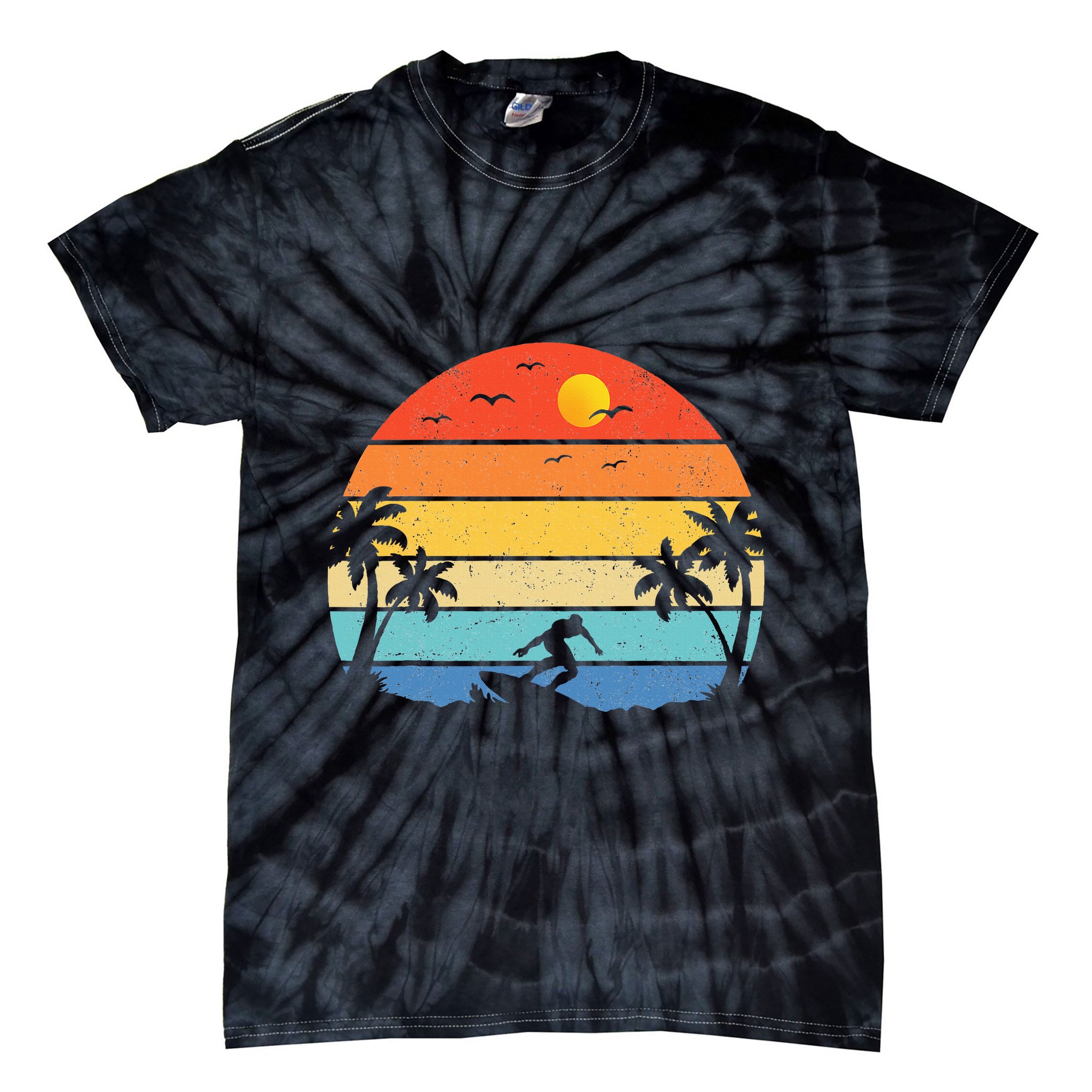 Vintage Surfer Retro Surfing Beach Surf Tie-Dye T-Shirt
