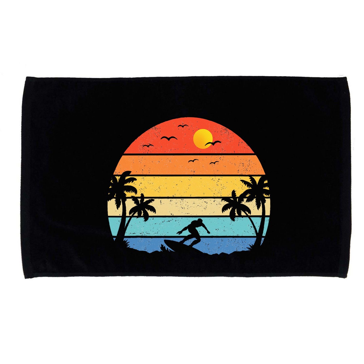 Vintage Surfer Retro Surfing Beach Surf Microfiber Hand Towel