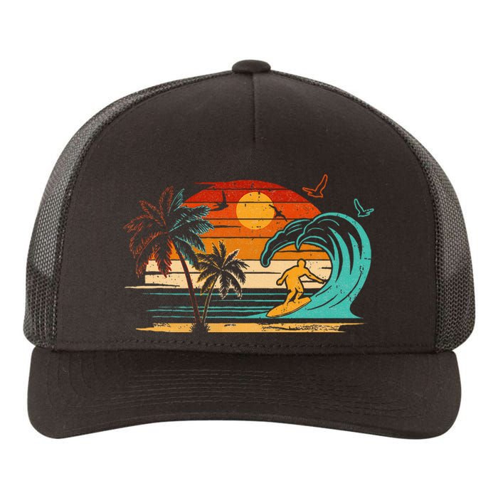 Vintage Surfer Retro Surfing Beach Surf Yupoong Adult 5-Panel Trucker Hat