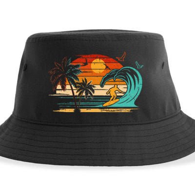 Vintage Surfer Retro Surfing Beach Surf Sustainable Bucket Hat