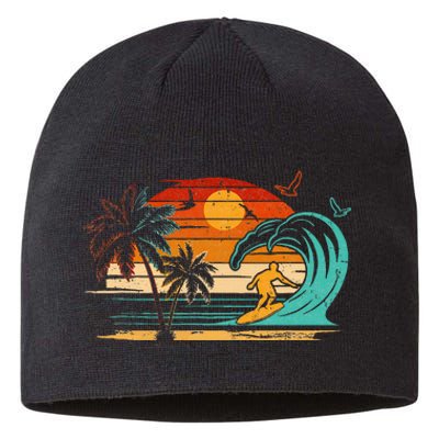 Vintage Surfer Retro Surfing Beach Surf Sustainable Beanie