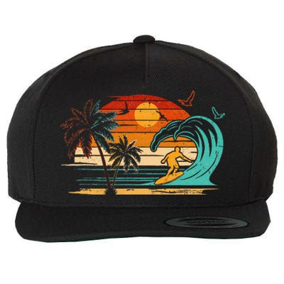 Vintage Surfer Retro Surfing Beach Surf Wool Snapback Cap