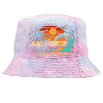 Vintage Surfer Retro Surfing Beach Surf Tie-Dyed Bucket Hat