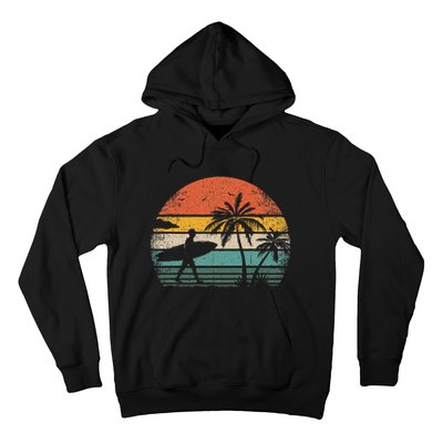 Vintage Surfing Retro Surf Style Palm Tree For Surfers Hoodie