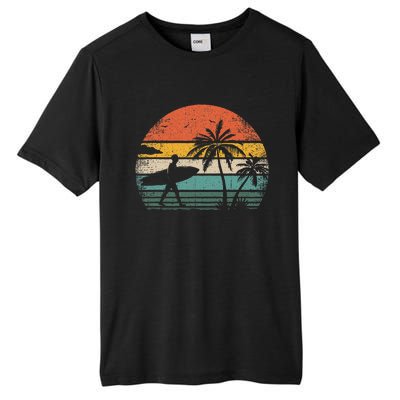 Vintage Surfing Retro Surf Style Palm Tree For Surfers Tall Fusion ChromaSoft Performance T-Shirt