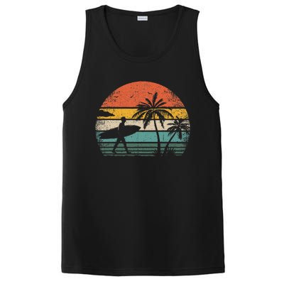 Vintage Surfing Retro Surf Style Palm Tree For Surfers PosiCharge Competitor Tank