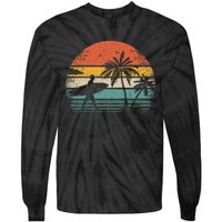 Vintage Surfing Retro Surf Style Palm Tree For Surfers Tie-Dye Long Sleeve Shirt