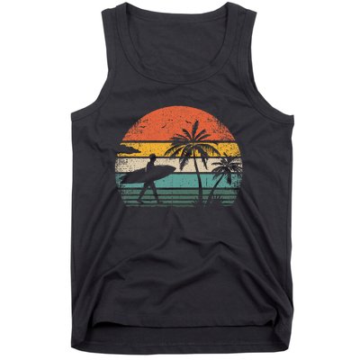 Vintage Surfing Retro Surf Style Palm Tree For Surfers Tank Top