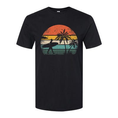 Vintage Surfing Retro Surf Style Palm Tree For Surfers Softstyle® CVC T-Shirt