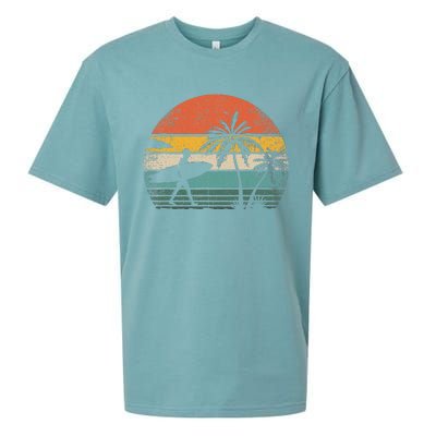 Vintage Surfing Retro Surf Style Palm Tree For Surfers Sueded Cloud Jersey T-Shirt