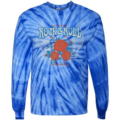 Vintage Style Rock And Roll Freedom Always Hard Angle Wings Funny Gift Tie-Dye Long Sleeve Shirt