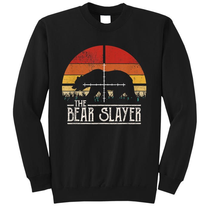 Vintage Sunset Retro Style Bear Hunting Bear Slayer Sweatshirt