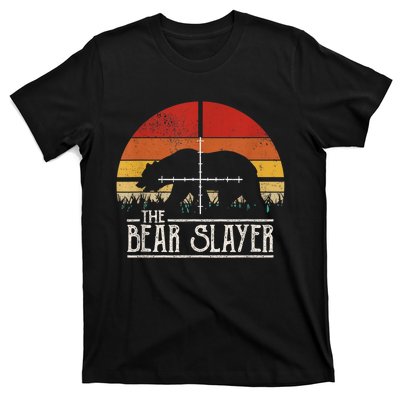 Vintage Sunset Retro Style Bear Hunting Bear Slayer T-Shirt