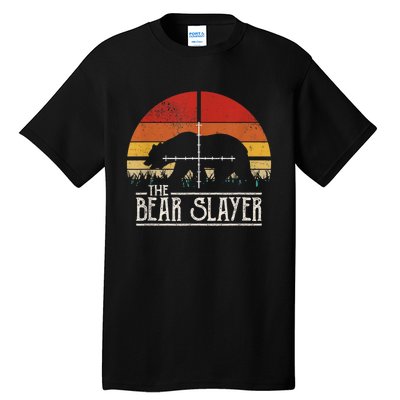 Vintage Sunset Retro Style Bear Hunting Bear Slayer Tall T-Shirt