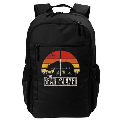 Vintage Sunset Retro Style Bear Hunting Bear Slayer Daily Commute Backpack