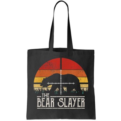 Vintage Sunset Retro Style Bear Hunting Bear Slayer Tote Bag