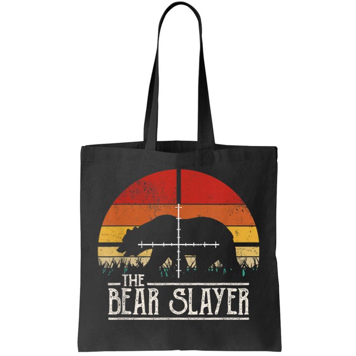 Vintage Sunset Retro Style Bear Hunting Bear Slayer Tote Bag