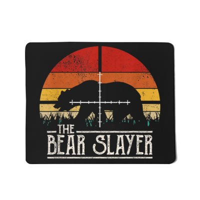 Vintage Sunset Retro Style Bear Hunting Bear Slayer Mousepad