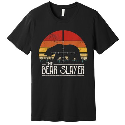 Vintage Sunset Retro Style Bear Hunting Bear Slayer Premium T-Shirt