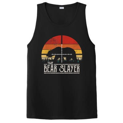 Vintage Sunset Retro Style Bear Hunting Bear Slayer PosiCharge Competitor Tank