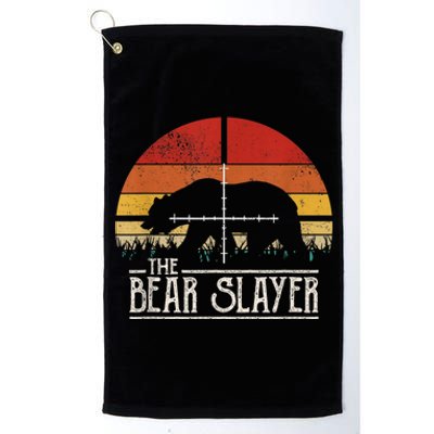 Vintage Sunset Retro Style Bear Hunting Bear Slayer Platinum Collection Golf Towel