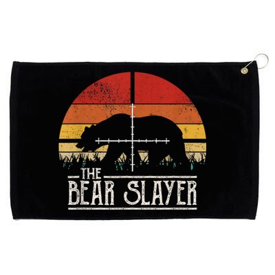 Vintage Sunset Retro Style Bear Hunting Bear Slayer Grommeted Golf Towel