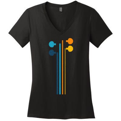 Violin Strings Retro Orchestra Violin Player Violin Lover Women's V-Neck T-Shirt