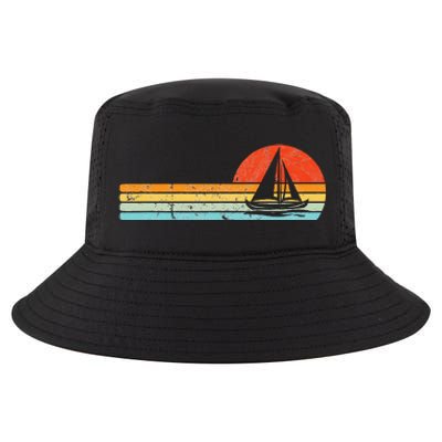 Vintage Sailboat Retro Sunset Boat Captain Sailing Gear Cool Comfort Performance Bucket Hat